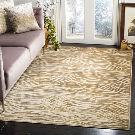 Safavieh 3 ft. 3 in. x 5 ft. 7 in. Martha Stewart Rectangle Power Loomed Rug - Taupe & Cream MSR74305-1640-38